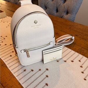 Kate Spade Cream Backpack with Cardholder
